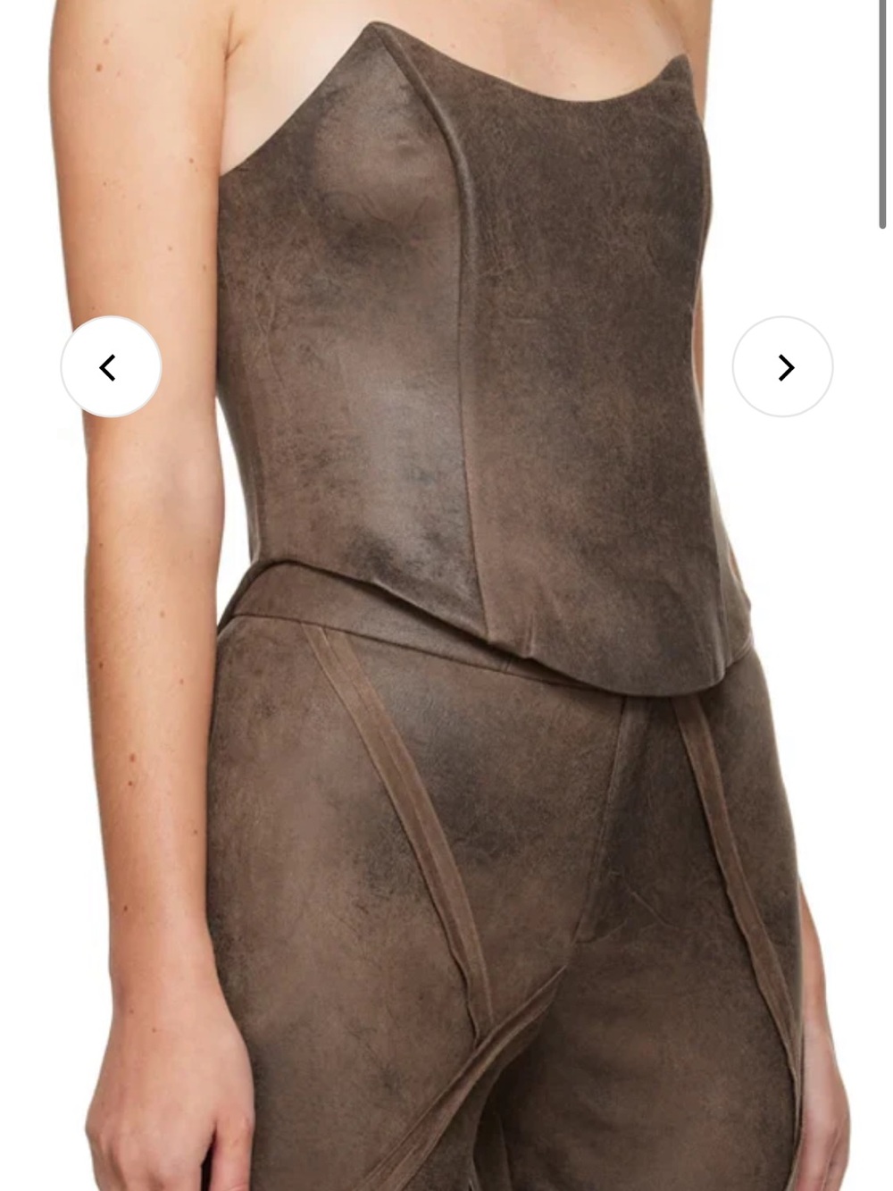 Kim Shiu brown Faux Suede Strapless set